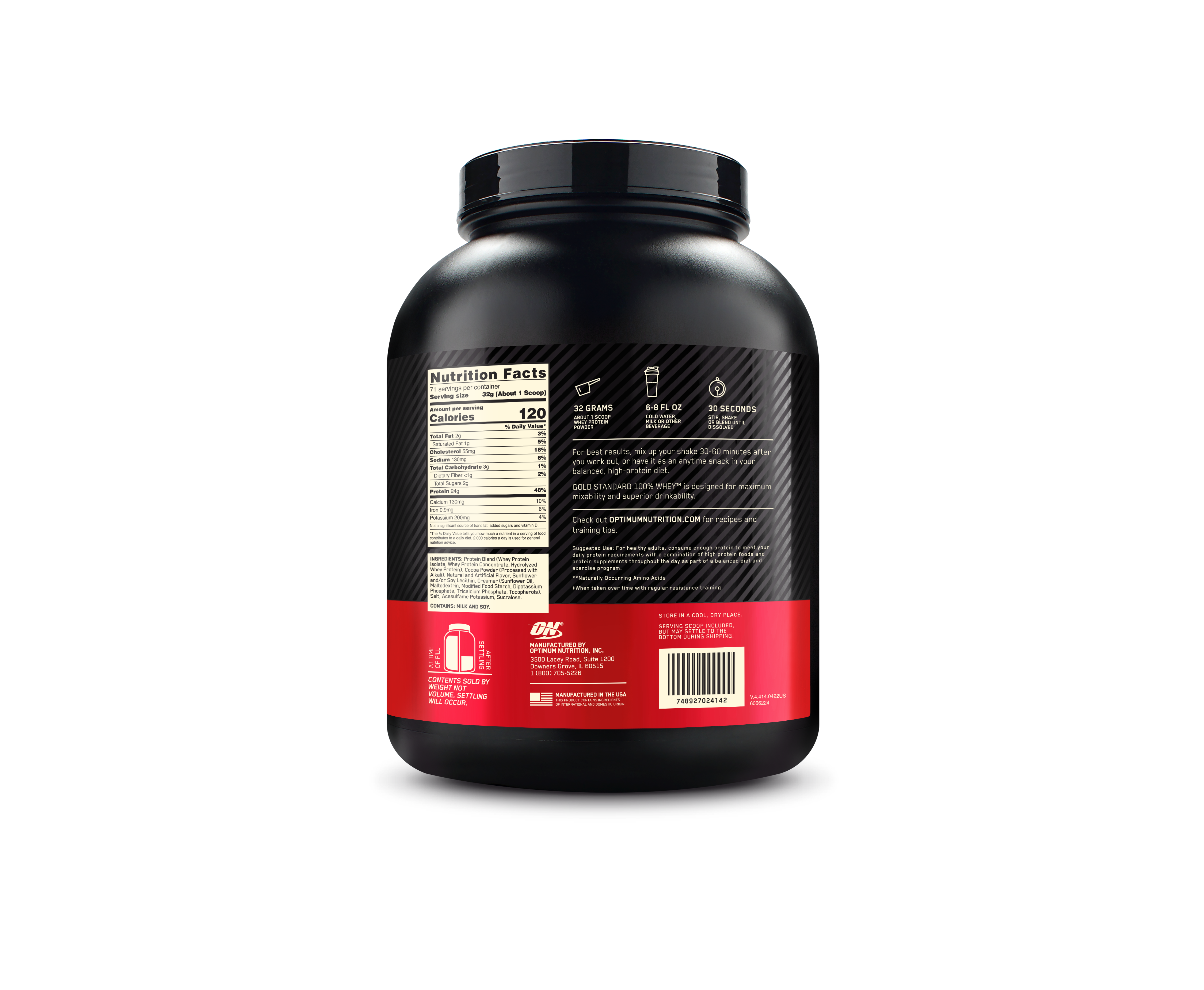 GOLD STD 100% WHEY EX M CHOC 5LB 4/CS