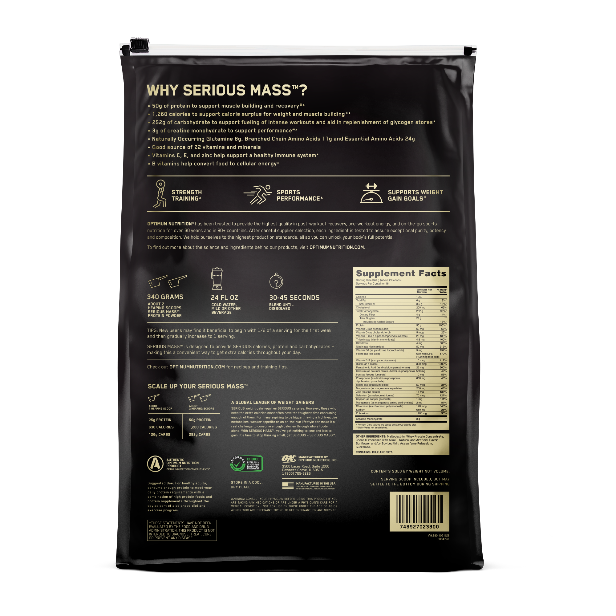 SERIOUS MASS, CHOCOLATE 12 LBS 2/CS