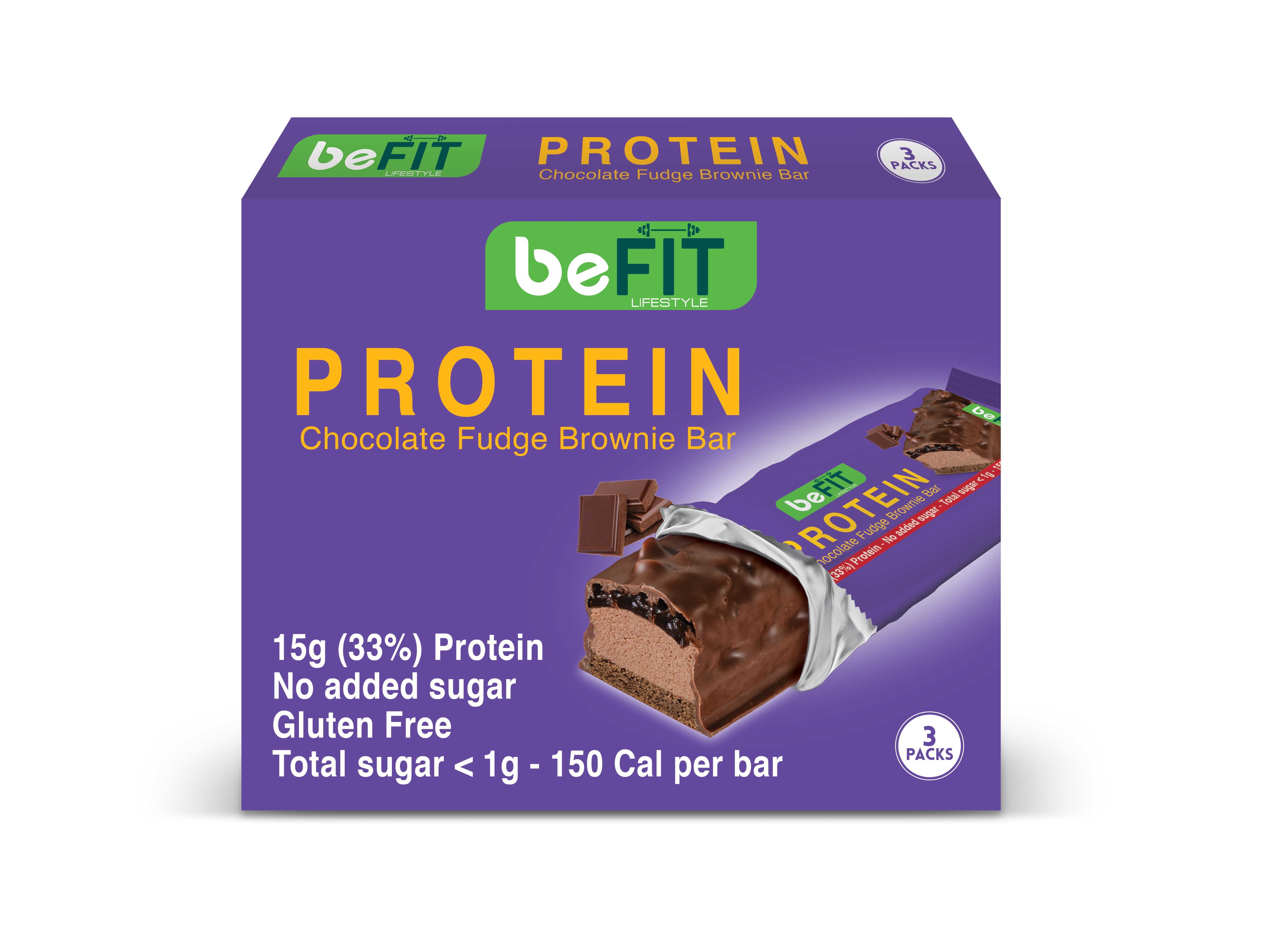 Befit Premium Protein Bar 3pcs box chocolate fudge